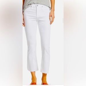 AG White Jodi fitted Cropped Flare Jeans